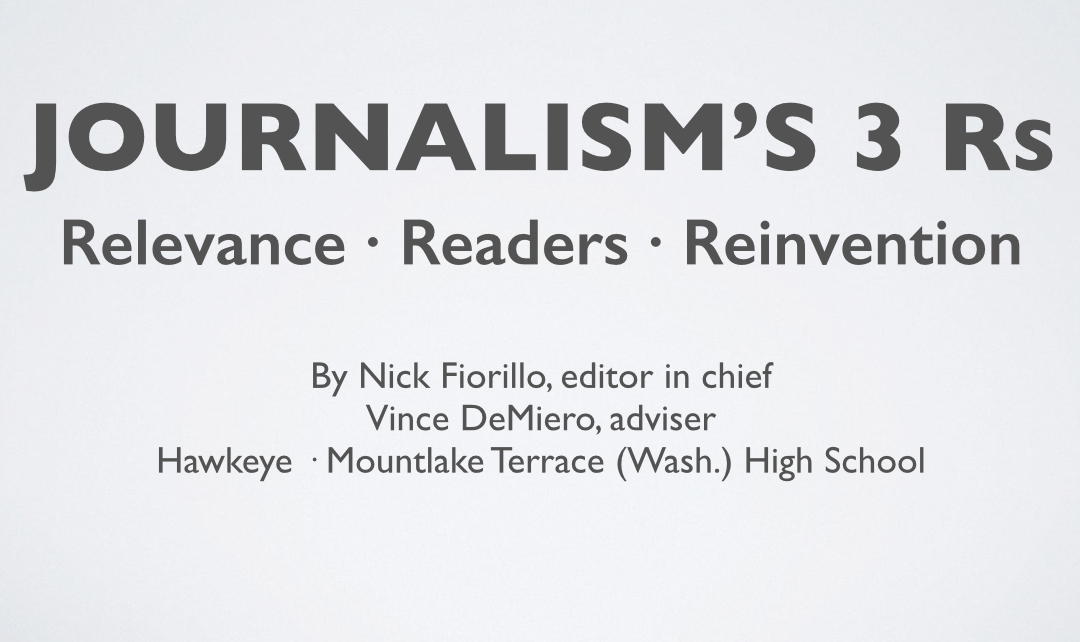 Journalism’s 3 Rs: Relevance · Readers · Reinvention